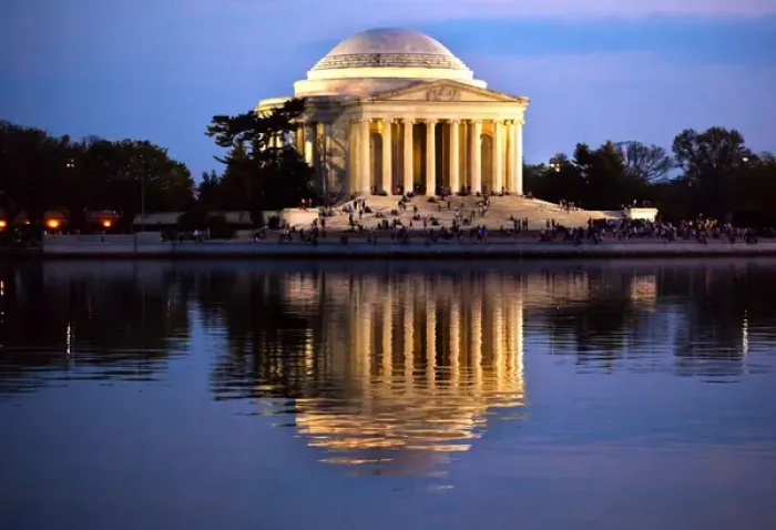 Framed Print : Jefferson Memorial and Tidal Basin in April with Reflection Framed Print : Jefferson Memorial and Tidal Basin in April with Reflection