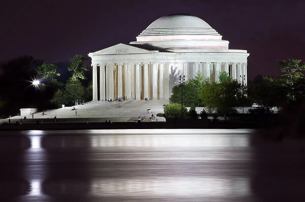 Jefferson Memorial and Tidal Basin in April with Reflection