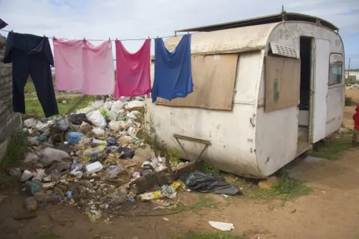 Framed Print : Jeffreys Bay, South Africa. Living conditions in the local township