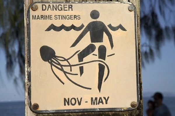 Jellyfish Warning Sign, Palm Cove, Cairns, North Queensland, Australia