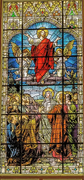 Jesus Ascension to Heaven stained glass Gesu Church, Miami, Florida. Built 1920's. Glass by Franz Mayer