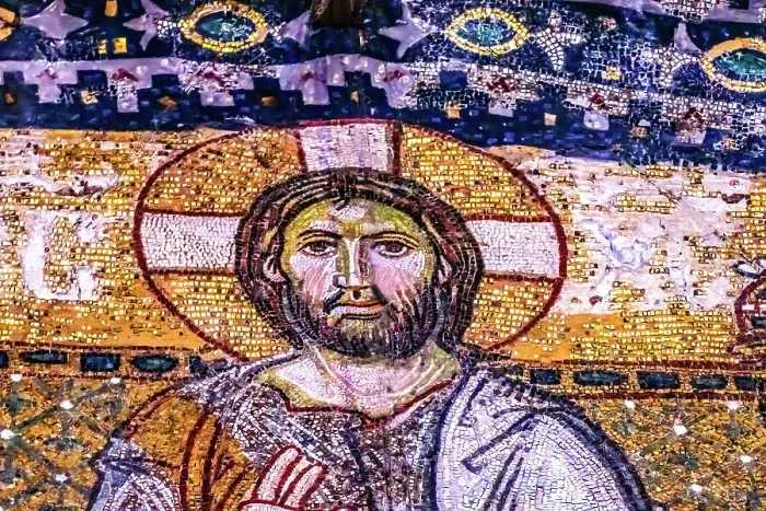 Framed Print : Jesus Christ mosaic entrance, Hagia Sophia, Istanbul, Turkey. Emperor Justinian built Constantinople cathedral in 537 AD. Mosaic created in late 800 to 900 AD. In 1453 Ottoman Turks converted to mosque Framed Print : Jesus Christ mosaic entrance, Hagia Sophia, Istanbul, Turkey. Emperor Justinian built Constantinople cathedral in 537 AD. Mosaic created in late 800 to 900 AD. In 1453 Ottoman Turks converted to mosque
