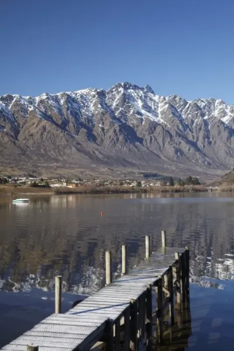 Framed Print : Jetty, and The Remarkables, Reflected in Lake Wakatipu, Queenstown, South Island Framed Print : Jetty, and The Remarkables, Reflected in Lake Wakatipu, Queenstown, South Island