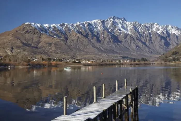 Framed Print : Jetty, and The Remarkables, Reflected in Lake Wakatipu, Queenstown, South Island Framed Print : Jetty, and The Remarkables, Reflected in Lake Wakatipu, Queenstown, South Island