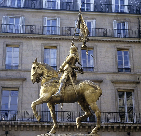Joan of Arc on horseback. Copyright: R. Sheridan  /  aA Collection