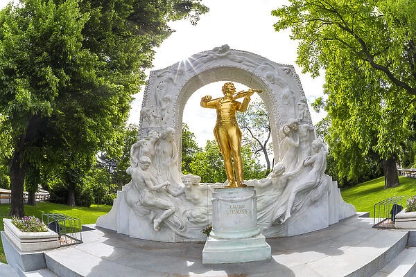 Johann Strauss Junior Statue in City Park of Vienna, Austria