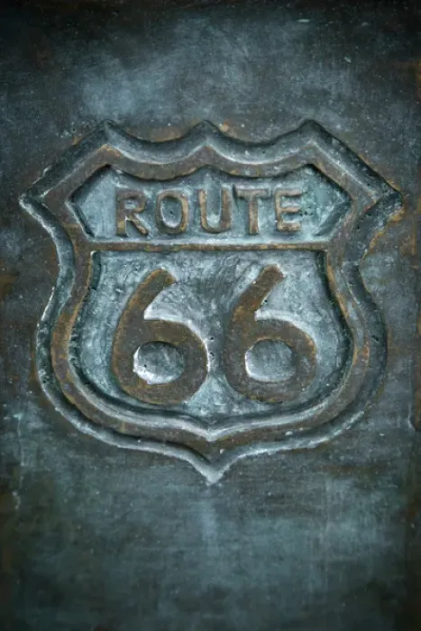 Framed Print : Joliet, Illinois, USA. Route 66 sign
