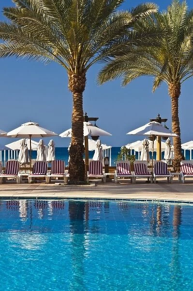 Jordan, Aqaba, Red Sea Beach, hotel swimming pool, detail