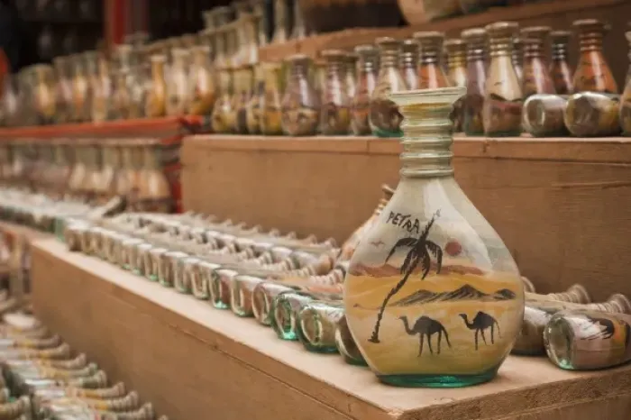 Framed Print : Jordan, Petra-Wadi Musa, Ancient Nabatean City of Petra, bottles with sand art Framed Print : Jordan, Petra-Wadi Musa, Ancient Nabatean City of Petra, bottles with sand art