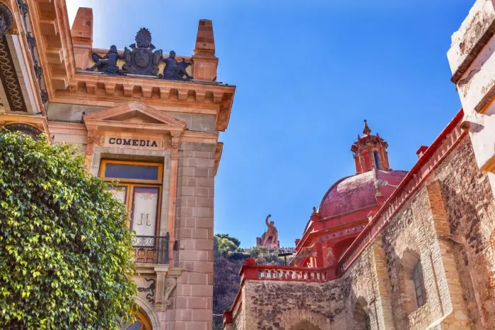 Framed Print : Juarez Theater, Temple de San Diego, San Diego Church, El Pipila Statue Guanajuato Mexico