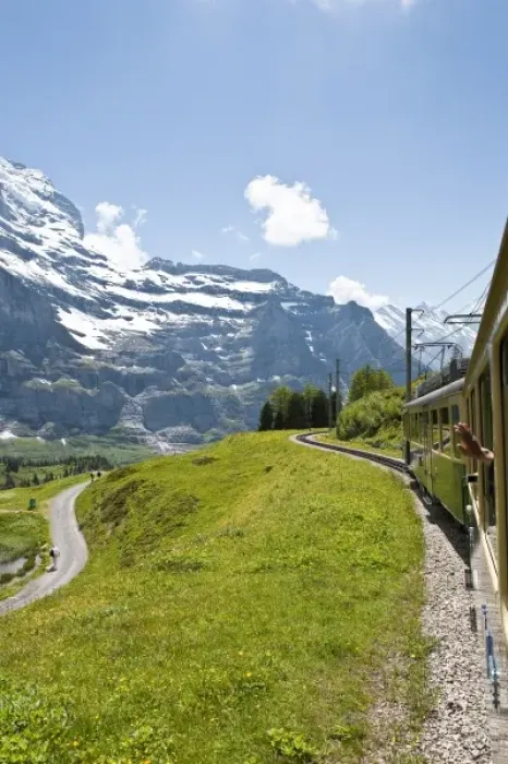 Framed Print : Jungfrau Region, Switzerland. Hiking below the Jungfrau massif from Kleine Scheidegg Framed Print : Jungfrau Region, Switzerland. Hiking below the Jungfrau massif from Kleine Scheidegg