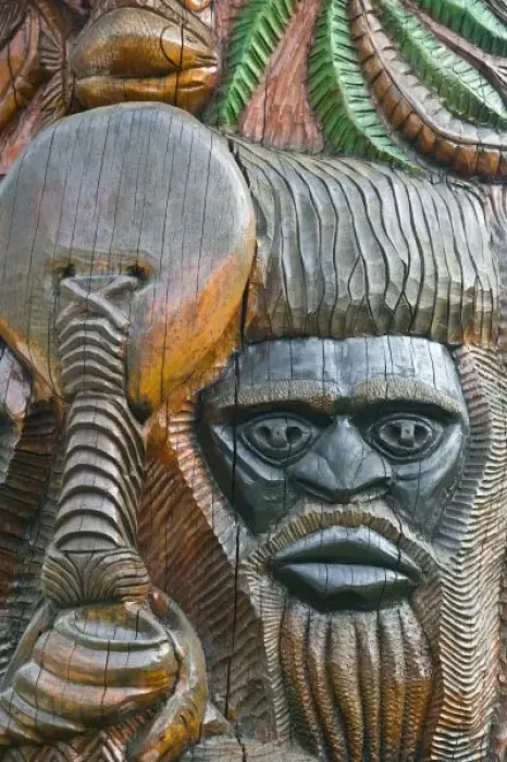Framed Print : Detail of Kanak totem pole, Noumea, New Caledonia Framed Print : Detail of Kanak totem pole, Noumea, New Caledonia