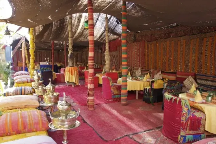 Framed Print : Kasbah Hotel and Restaurant: outdoor restaurant Framed Print : Kasbah Hotel and Restaurant: outdoor restaurant