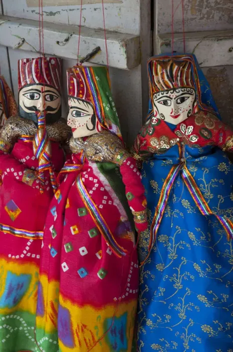 Framed Print : Kathputli, traditional Rajasthani puppets, Pushkar, Rajasthan, India