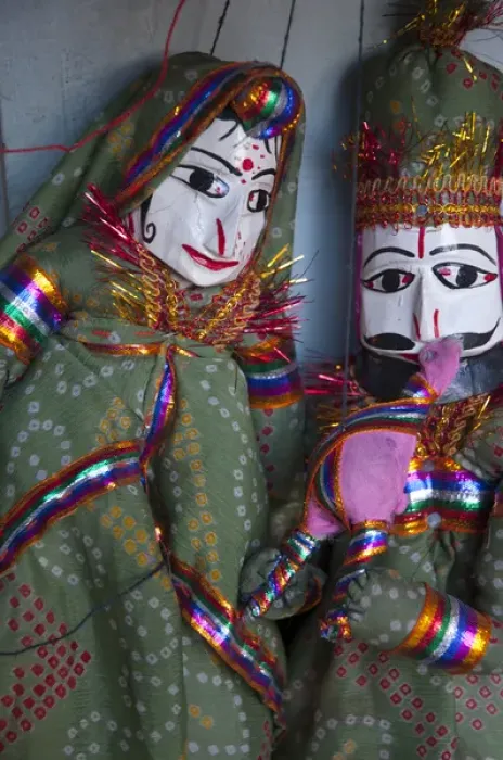 Framed Print : Kathputli, traditional Rajasthani puppets, Pushkar, Rajasthan, India
