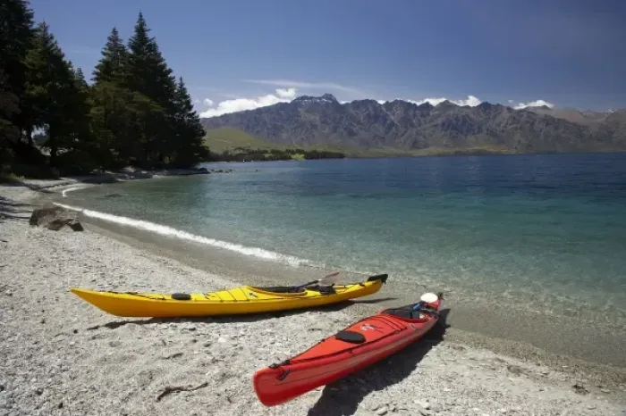 Framed Print : Kayak and The Remarkables, Lake Wakatipu, Queenstown, South Island, New Zealand Framed Print : Kayak and The Remarkables, Lake Wakatipu, Queenstown, South Island, New Zealand