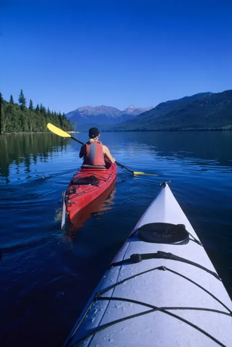 Framed Print : Kayaking on Clearwater Lake with Huntley Peak on the horizon in Wells Gray Provincial Park Framed Print : Kayaking on Clearwater Lake with Huntley Peak on the horizon in Wells Gray Provincial Park