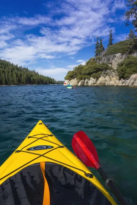Framed Print : Kayaking in Emerald Bay at Fannette Island, Emerald Bay State Park, Lake Tahoe, California Framed Print : Kayaking in Emerald Bay at Fannette Island, Emerald Bay State Park, Lake Tahoe, California