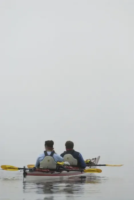 Framed Print : Kayaking Through the Morning Fog to Benson Island, Broken Island Group, Pacific Rim Framed Print : Kayaking Through the Morning Fog to Benson Island, Broken Island Group, Pacific Rim