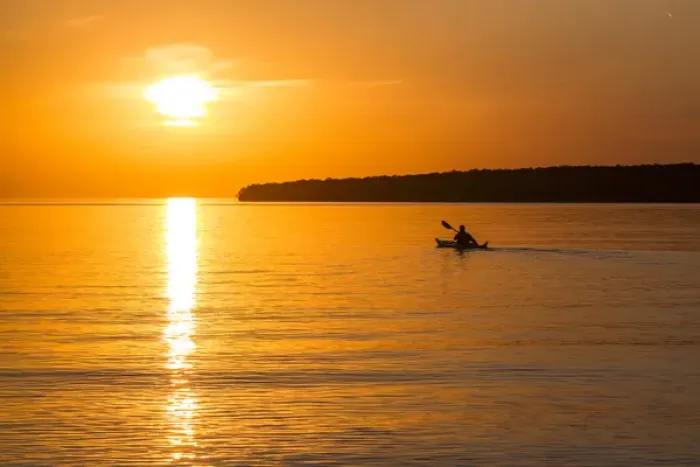 Framed Print : Kayaking at sunset in the Apostle Islands National Lakeshore of Lake Superior near Bayfield Framed Print : Kayaking at sunset in the Apostle Islands National Lakeshore of Lake Superior near Bayfield