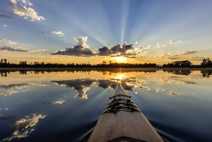 Framed Print : Kayaking into sunset rays on McWennger Slough near Kalispell, Montana, USA Framed Print : Kayaking into sunset rays on McWennger Slough near Kalispell, Montana, USA