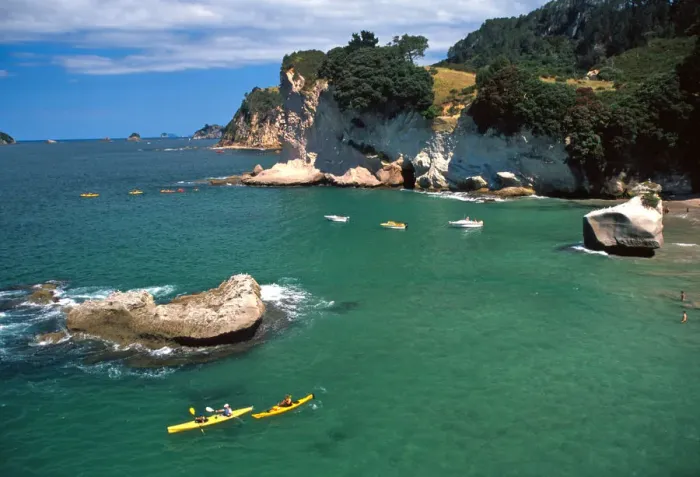 Framed Print : Kayaks, Cathedral Cove, Coromandel Peninsula Framed Print : Kayaks, Cathedral Cove, Coromandel Peninsula