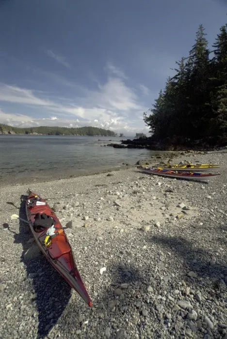 Framed Print : Kayaks at Dicebox Island, Broken Island Group, Pacific Rim National Park Preserve Framed Print : Kayaks at Dicebox Island, Broken Island Group, Pacific Rim National Park Preserve