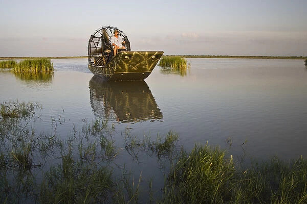 Ken Nolte, guide, Port Mansfield, Texas, crossing tidal flats of the Laguna Madre