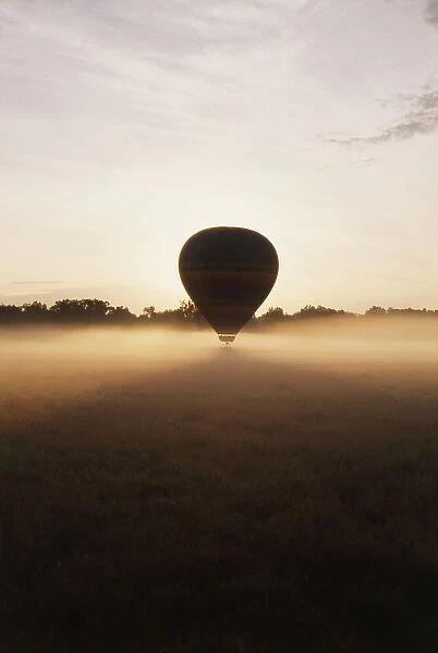 Kenya, Masai Mara National reserve, Balloon ride at morning mist
