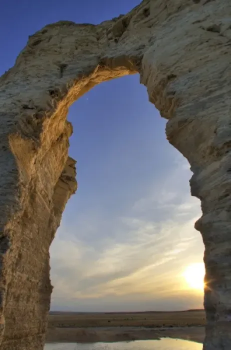 Framed Print : The Keyhole of the Monument Rocks aka Chalk Pyramids in western Kansas