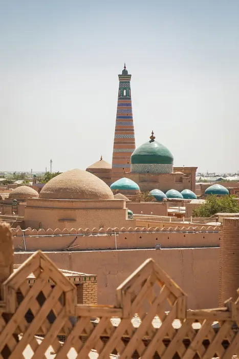 Framed Print : Khiva, Xorazm Region, Uzbekistan, Central Asia. Pahlavan Mahmoud Mausoleum and the Islam Khoja Minaret Framed Print : Khiva, Xorazm Region, Uzbekistan, Central Asia. Pahlavan Mahmoud Mausoleum and the Islam Khoja Minaret