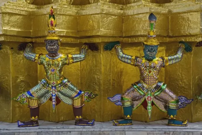 Framed Print : Khon figures guarding stupa, Wat Phra Kaeo, Bangkok, Thailand Framed Print : Khon figures guarding stupa, Wat Phra Kaeo, Bangkok, Thailand
