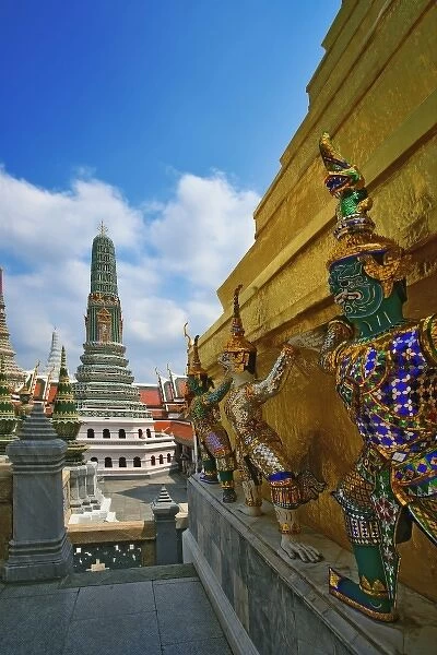 Khon figures guarding stupa, Wat Phra Kaeo, Bangkok, Thailand