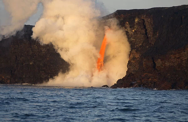 Kilauea volcano, Big Island, Hawaii. A rare lava flow formation called a fire