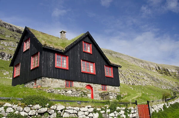 Kingdom of Denmark, Faroe Islands (aka Foroyar). Historic outdoor museum, Kirkjubor Village
