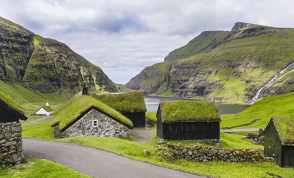 Kings Farm (duvugardar) in the valley of Saksun, one of the main attractions of the Faroe Islands