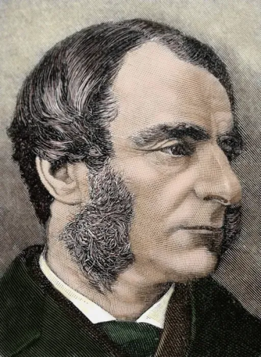 Framed Print : Kingsley, Charles (1819-1875). British writer and historian. Colored engraving