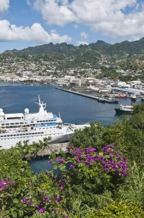 Framed Print : Kingstown Harbour, St. Vincent & The Grenadines. Boudicca Fred Olsen Cruise Lines at dock Framed Print : Kingstown Harbour, St. Vincent & The Grenadines. Boudicca Fred Olsen Cruise Lines at dock