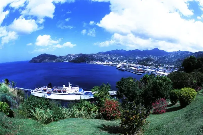 Framed Print : Kingstown port aerial of cruise ships in St. Vincent and the Grenadines