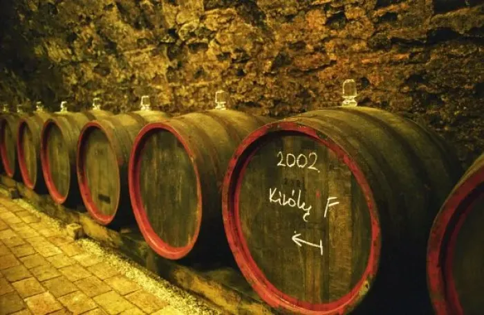 Framed Print : The Kiralyudvar winery: Barrels with Tokaj wine with glass bung hole stoppers in the ageing cellar Framed Print : The Kiralyudvar winery: Barrels with Tokaj wine with glass bung hole stoppers in the ageing cellar