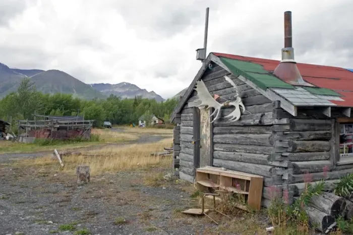 Framed Print : Klukshu Village in Yukon Territory, Canada. A traditional Native village on the Klukshu