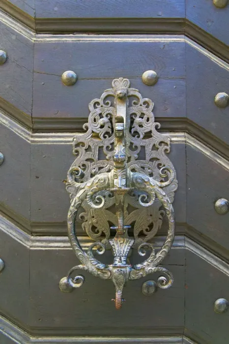 Framed Print : Knocker on gate, Prague Castle, Czech Republic