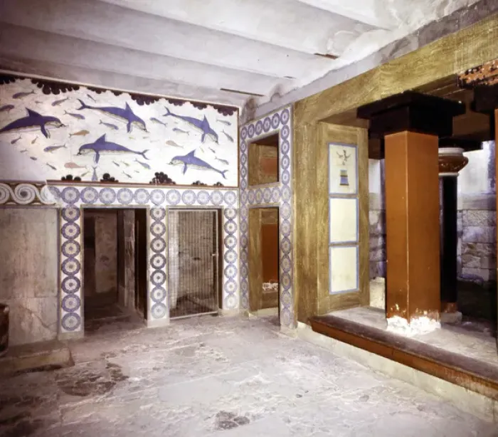 Framed Print : Knossos- The Dolphin Room Minoan Bronze Age GREECE Framed Print : Knossos- The Dolphin Room Minoan Bronze Age GREECE