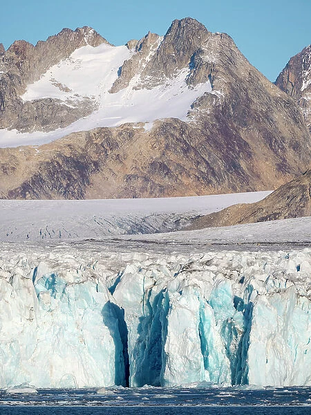 Knud Rasmussen Glacier (also called Apuseeq Glacier) in Sermiligaaq Fjord, Ammassalik, Danish Territory