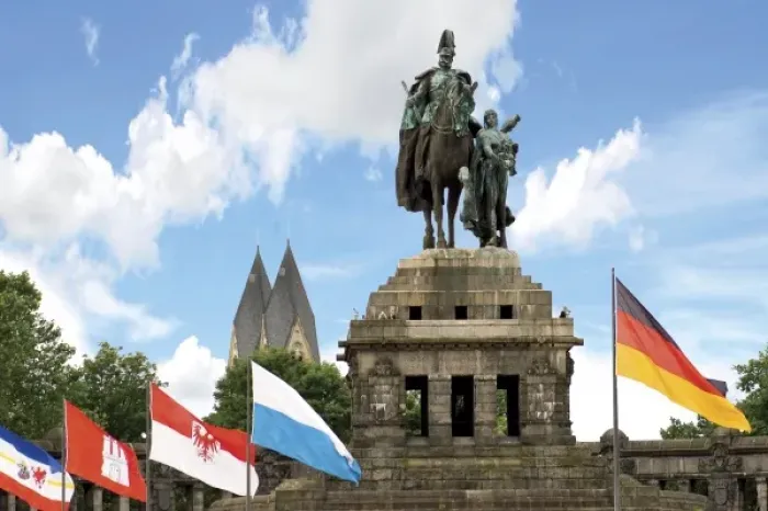 Framed Print : Koblenz, Germany, The Monument at the German Corner, Deutsches Eck, Where the Rhine Framed Print : Koblenz, Germany, The Monument at the German Corner, Deutsches Eck, Where the Rhine