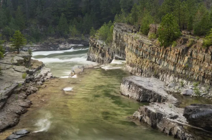 Framed Print : Kootenai Falls, Montana, a series of cascades on the Kootenai River