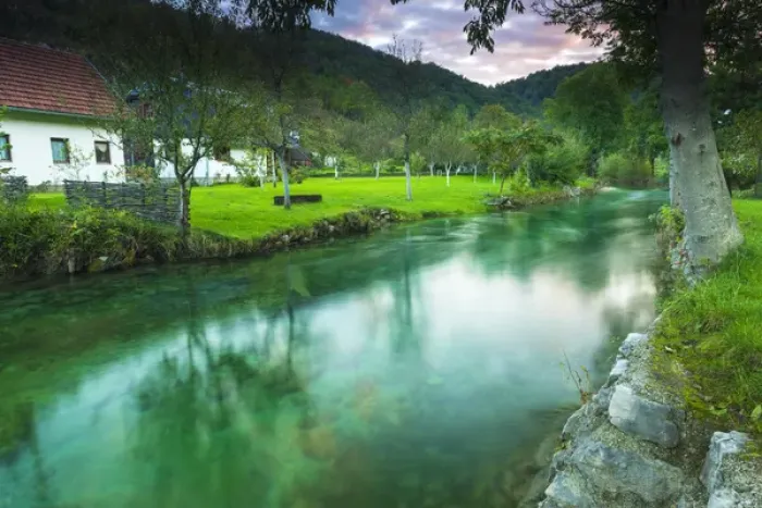 Framed Print : Korana Village and stream, Plitvice Lakes National Park, Croatia Framed Print : Korana Village and stream, Plitvice Lakes National Park, Croatia