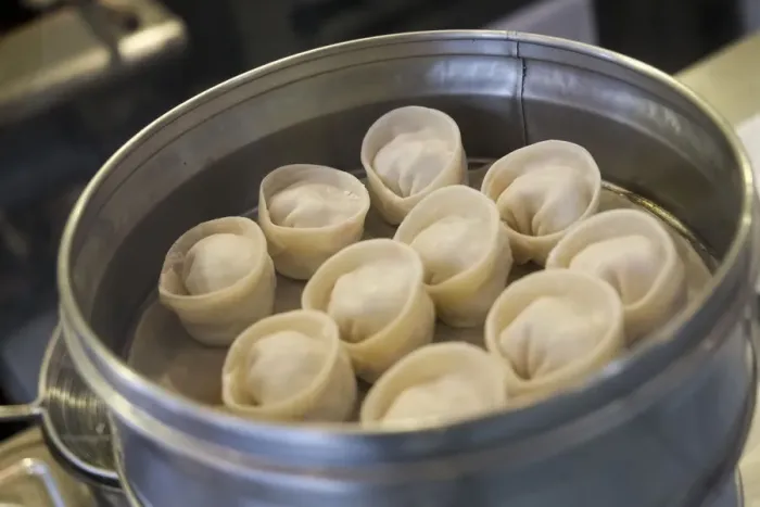 Framed Print : Korean mandu dumpling, New York City, New York, USA Framed Print : Korean mandu dumpling, New York City, New York, USA