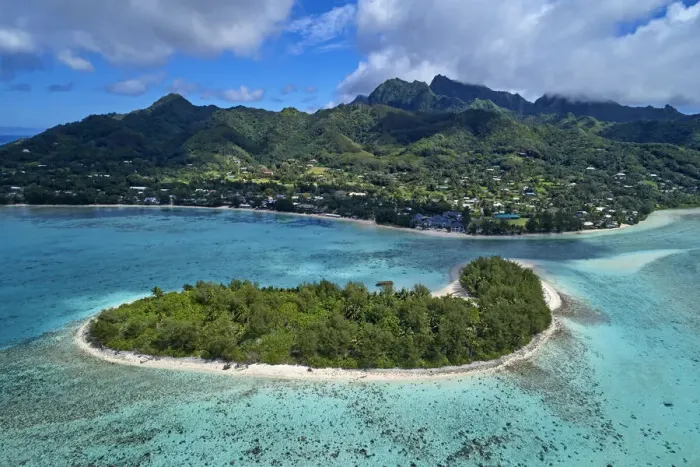 Framed Print : Koromiri Island, Muri Lagoon, Rarotonga, Cook Islands, South Pacific