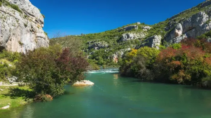Framed Print : The Krka River at Roski Slap, Krka National Park, Dalmatia, Croatia
